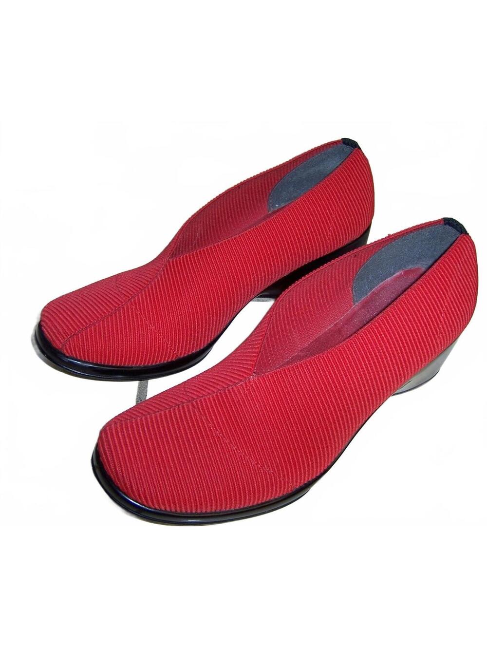 Vivanz Red Elastic Low Wedge Comfort Slip On Loafers Size 8
